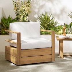 Ojai Outdoor Natural Teak Swivel Chair