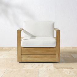 Ojai Outdoor Natural Teak Swivel Chair