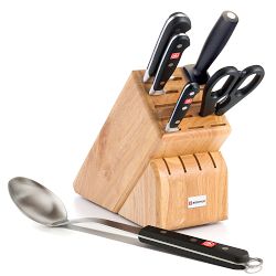 Wüsthof Classic 6-Piece Knife Set with Bonus 8" Cook's Spoon, Maple