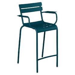 Luxembourg High Arm Chair S/2 Aluminum Acapulco Blue