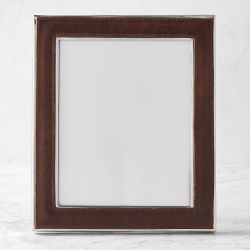 OPEN BOX:Winston Brown Leather Wrapped Frames, Polished Nickel, 8" X 10"