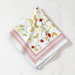 Couleur Nature Fraises des Bois Napkins, Set of 6, Blue