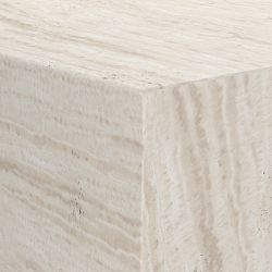 Travertine Rectangular Coffee Table, Stainless-Steel (56")