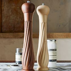 Williams Sonoma Convex Twist Walnut Pepper Mill, 30"