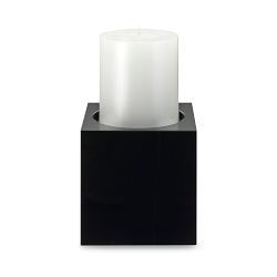 Crystal Block Pillar Holder, Black