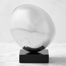 OPEN BOX:Williams Sonoma Home x Josh Young Metal Ostrich Egg, Polished Nickel