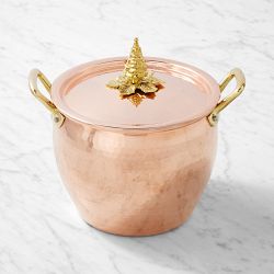 Ruffoni Historia Hammered Copper Stockpot with Tree Knob, 4 3/4-Qt.