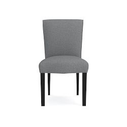 OPEN BOX: Fitzgerald Dining Side Chair, Perennials Performance Basketweave, Grey, Ebony Leg