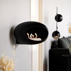 Le Feu Dome Wall Fireplace, Black