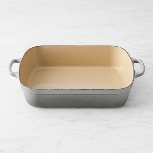 Le Creuset Signature Enameled Cast Iron Rectangular Roasting Pan, 5 1/4-Qt., French Grey