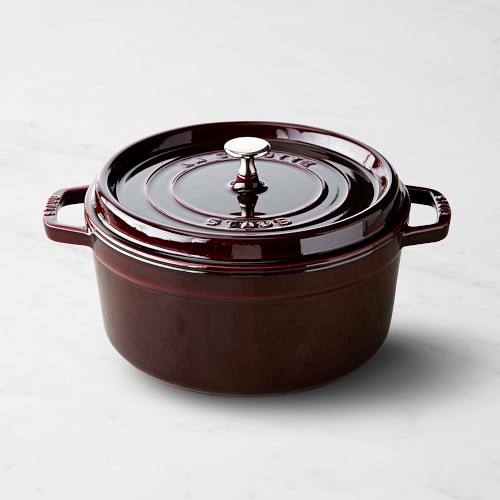 Staub Enameled Cast Iron Round Dutch Oven, 5 1/2-Qt., Grenadine