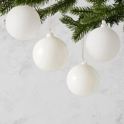 Jeff Leatham Small Ornaments, Set of 4, Cream