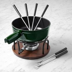 Swissmar Ticino Cast Iron Fondue Pot, Green