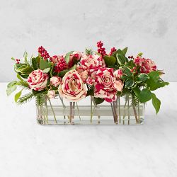Faux Candy Cane Arrangement in Table Runner Vase