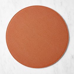 Faux Shagreen Round Placemat, Rust