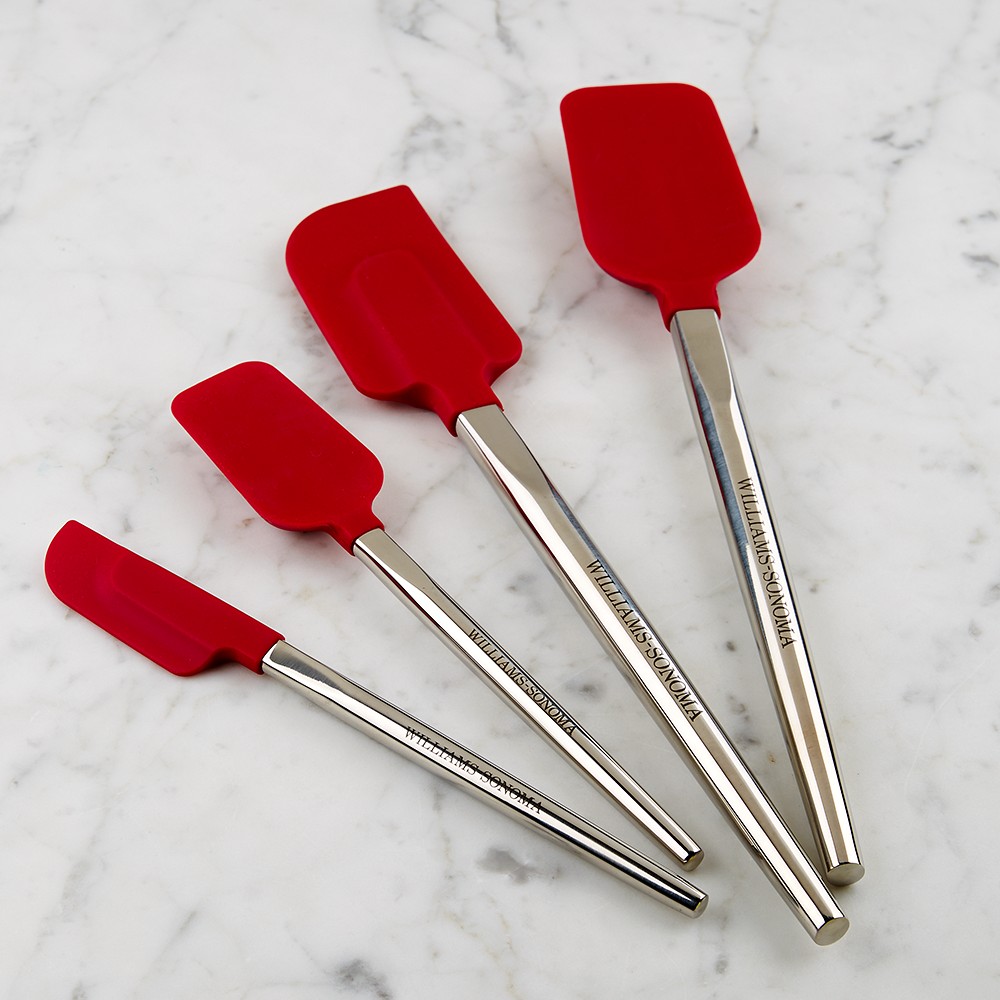 Williams Sonoma Ultimate Silicone Spatulas with Stainless-Steel Handle, Set of 4 - Red