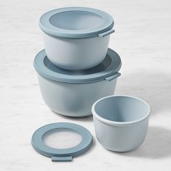 Mepal Round Nested Deep Food Storage Containers, 6-Piece Set, Nordic Blue