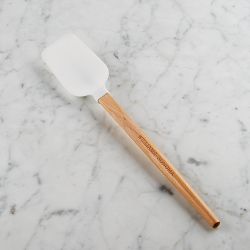 Williams Sonoma Silicone Spoonula with Classic Wood Handle, White