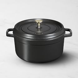 Staub Enameled Cast Iron Round Dutch Oven, 5 1/2-Qt., Matte Black