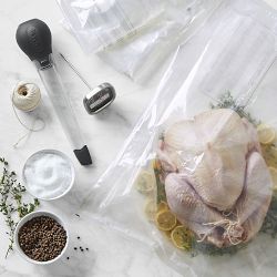 Thanksgiving Roasting Kit: Brining Bags, Singlee, Baster, Meat Thermometer