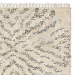 Bori Hand Knotted Rug Swatch, 18" X 18", Angora