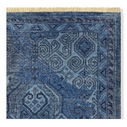 Haghpat Hand Knotted Rug Swatch, 18X18", Peacoat