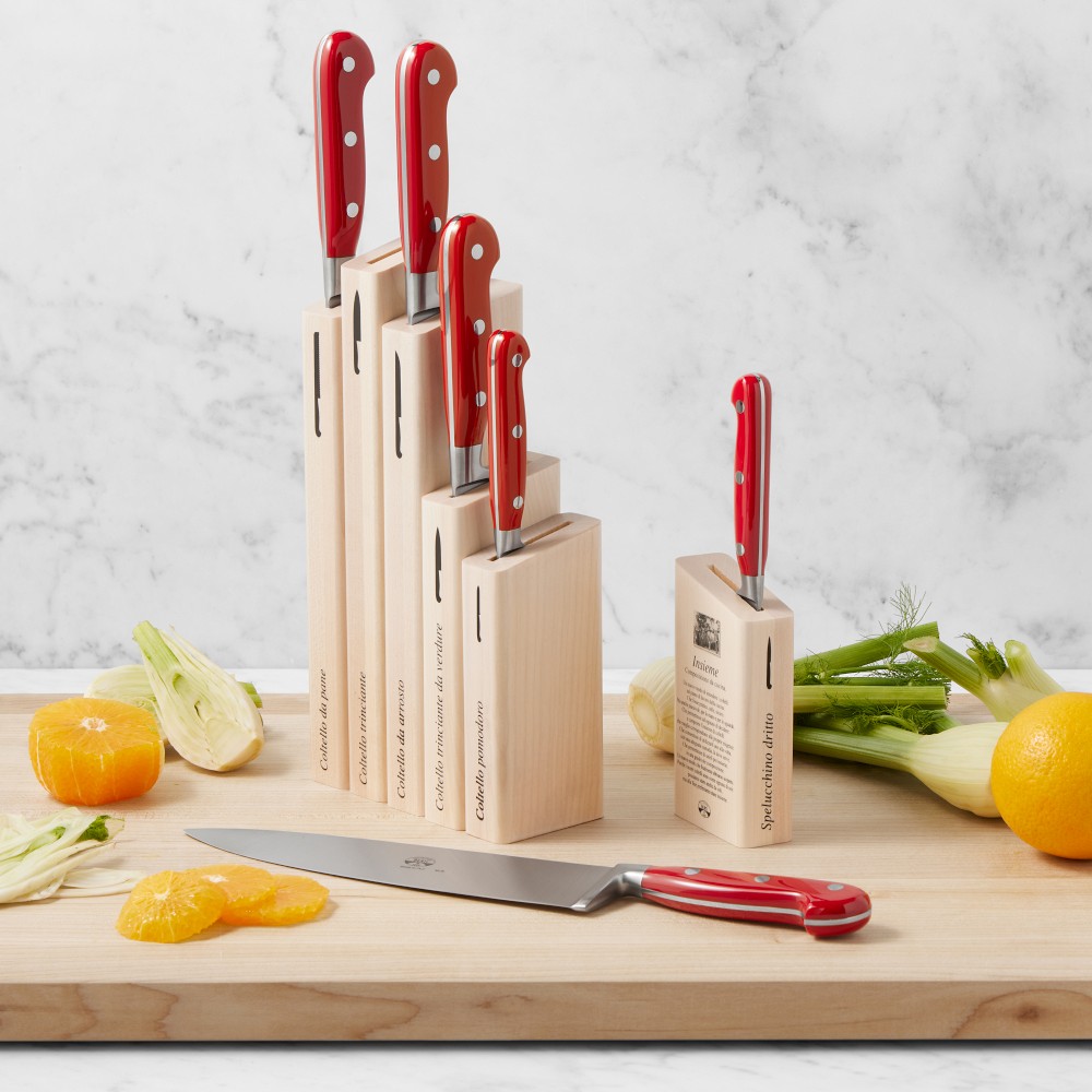 Berti Intero Knife Block, Set of 6 - Set of 6, Red