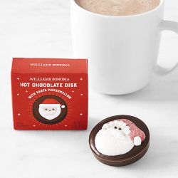 Williams Sonoma Hot Chocolate Disk with Santa Marshmallow, Set of 4