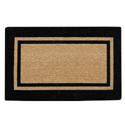 Low Profile Double Picture Frame Doormat, 36" X 22", Black
