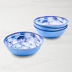 MacKenzie-Childs Blue Marble Check Melamine Small Bowls, Set of 4