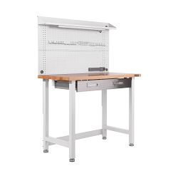 Seville Classics UltraHD Lighted Workcenter w/ Wood Top and Pegboard