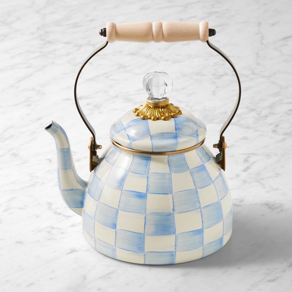 MacKenzie-Childs Sky Check Tea Kettle - Sky Check, 2-Qt.