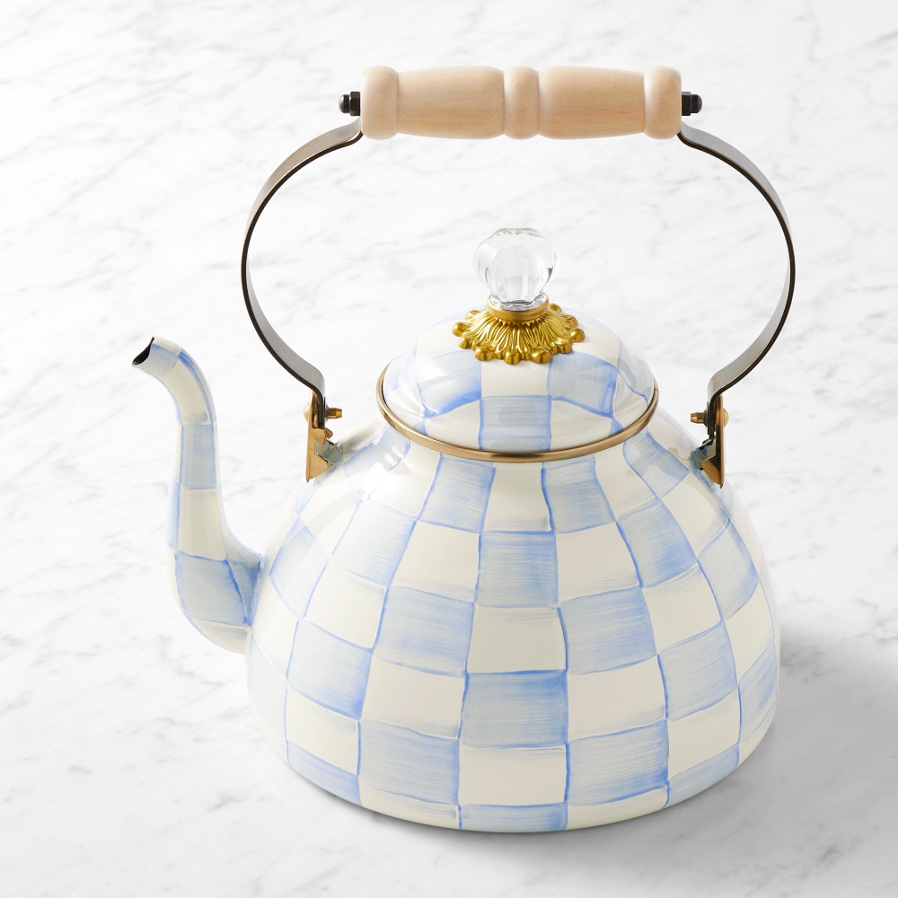 MacKenzie-Childs Sky Check Tea Kettle - Sky Check, 3-Qt.