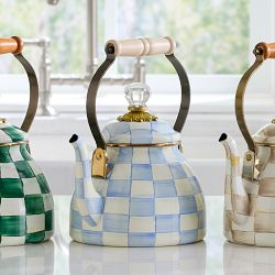 MacKenzie-Childs Sky Check Tea Kettle