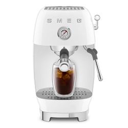 SMEG 50's Style Retro Manual Espresso Machine with Cold Brew, White