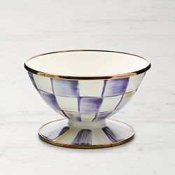 MacKenzie-Childs Violet Check Ice Cream Bowl
