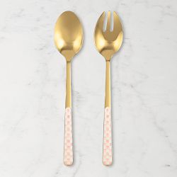 MacKenzie-Childs Rosy Check Salad Servers