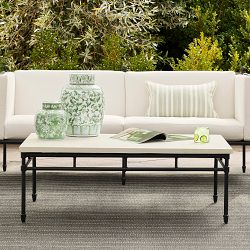 Calistoga Outdoor Fiberstone Rectangular Coffee Table (48")