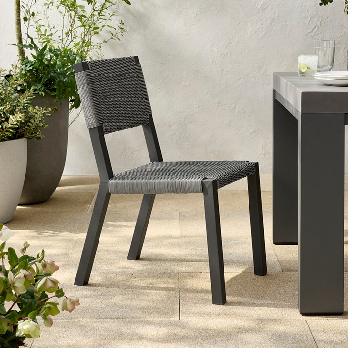 Larnaca Metal x All-Weather Weave Dining Side Chair | Patio