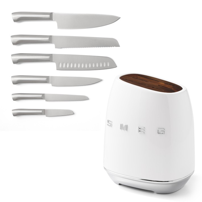 SMEG 6-Piece Knife Set With Block | Williams Sonoma