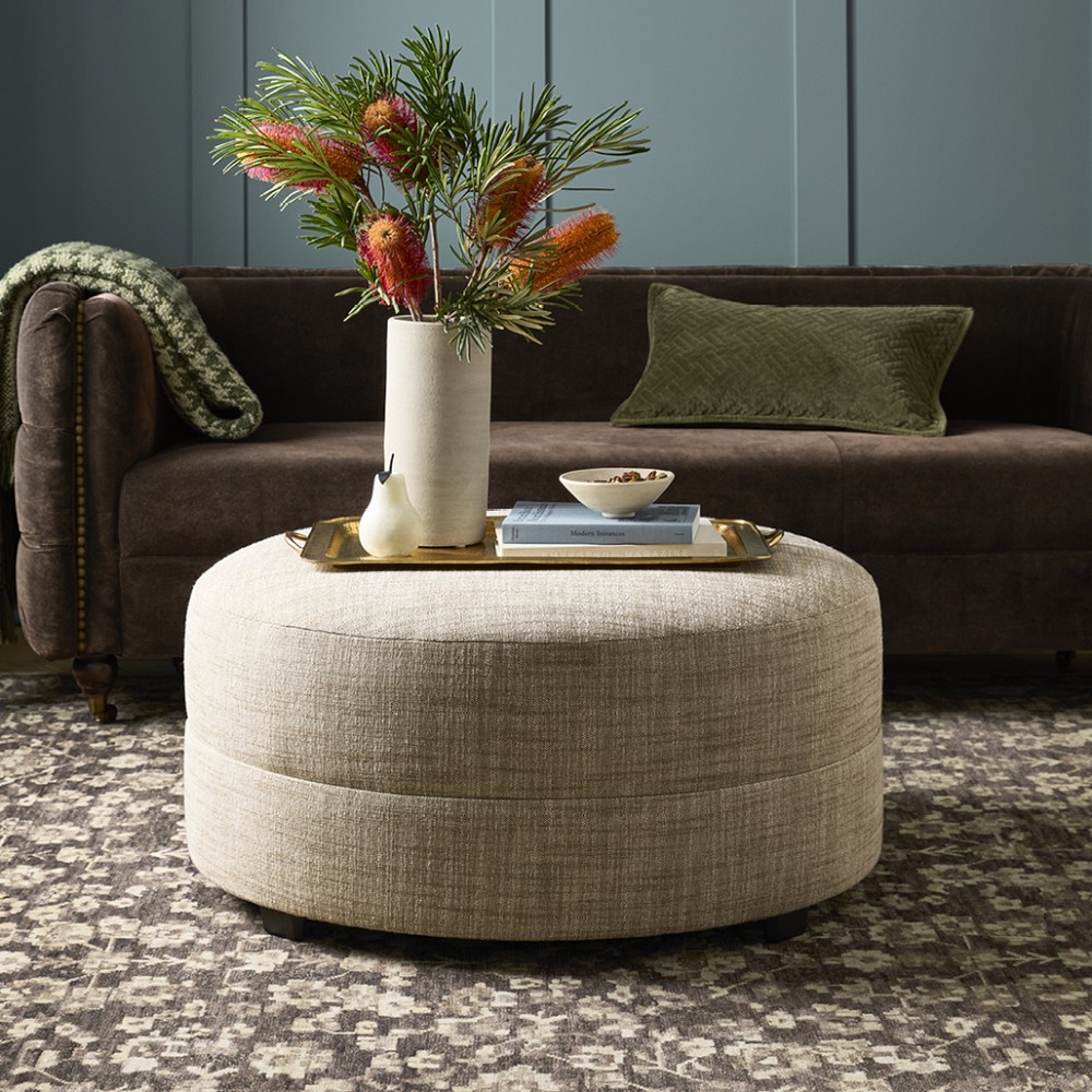 Capri Round Coffee Table Ottoman (36") by Williams Sonoma Home