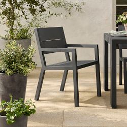 Larnaca Outdoor Slate Grey Metal Dining Armchair