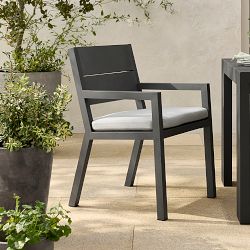 Larnaca Outdoor Slate Grey Metal Dining Armchair