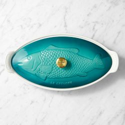 Le Creuset Stoneware Oval Fish Baker, 1 3/4 Qt.