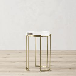 Lago Accent Table, Antique Brass (14")