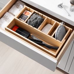 Hold Everything Adjustable Divided Cabinet &amp; Drawer Organizer, Ashwood