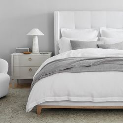 Tall Cut Stone Table Lamp, White Quartz