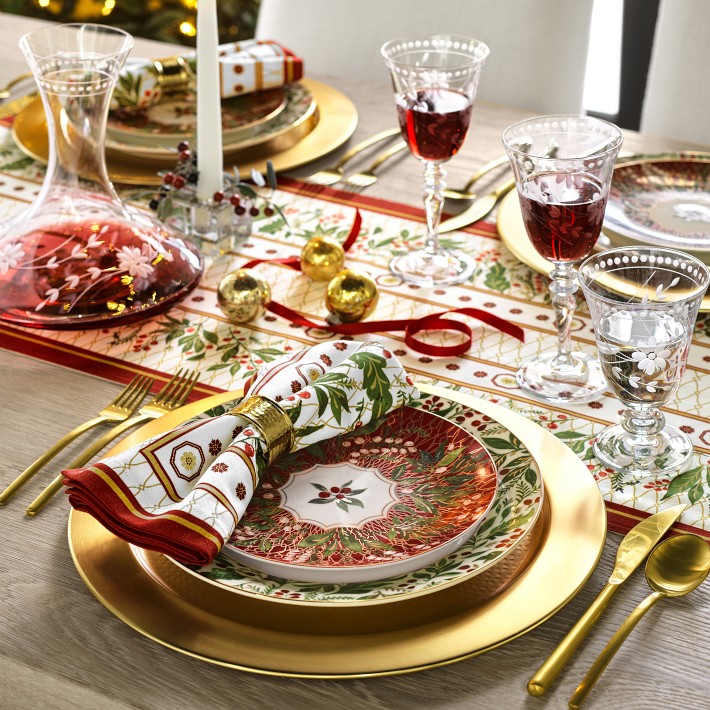 Noel Dinner Plates, 24k Gold Porcelain | Williams Sonoma