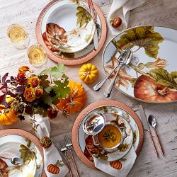 Botanical Pumpkin Dinner Plates, Set of 4
