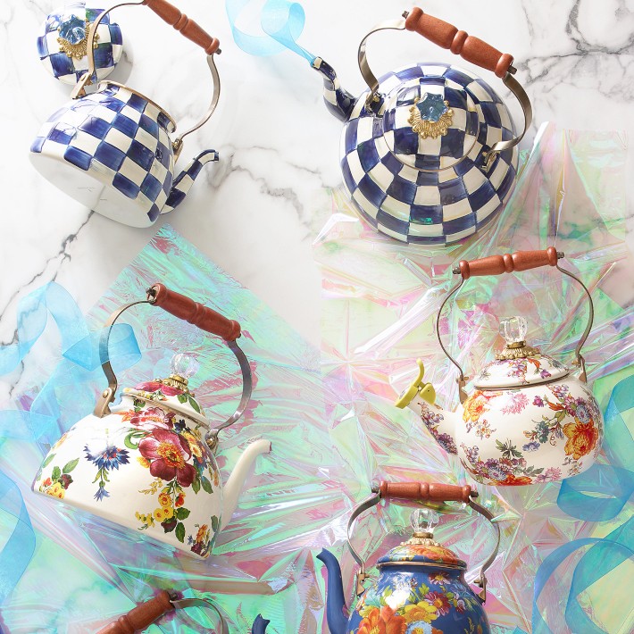 MacKenzie-Childs Royal Check Tea Kettle | Williams Sonoma